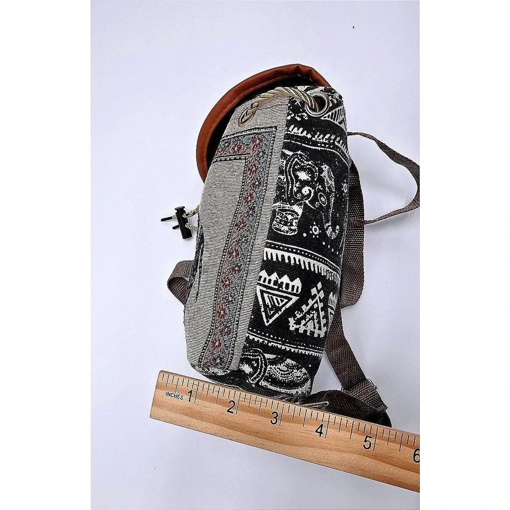 Boho Elephant Tapestry Drawstring Backpack Mini Bag‎